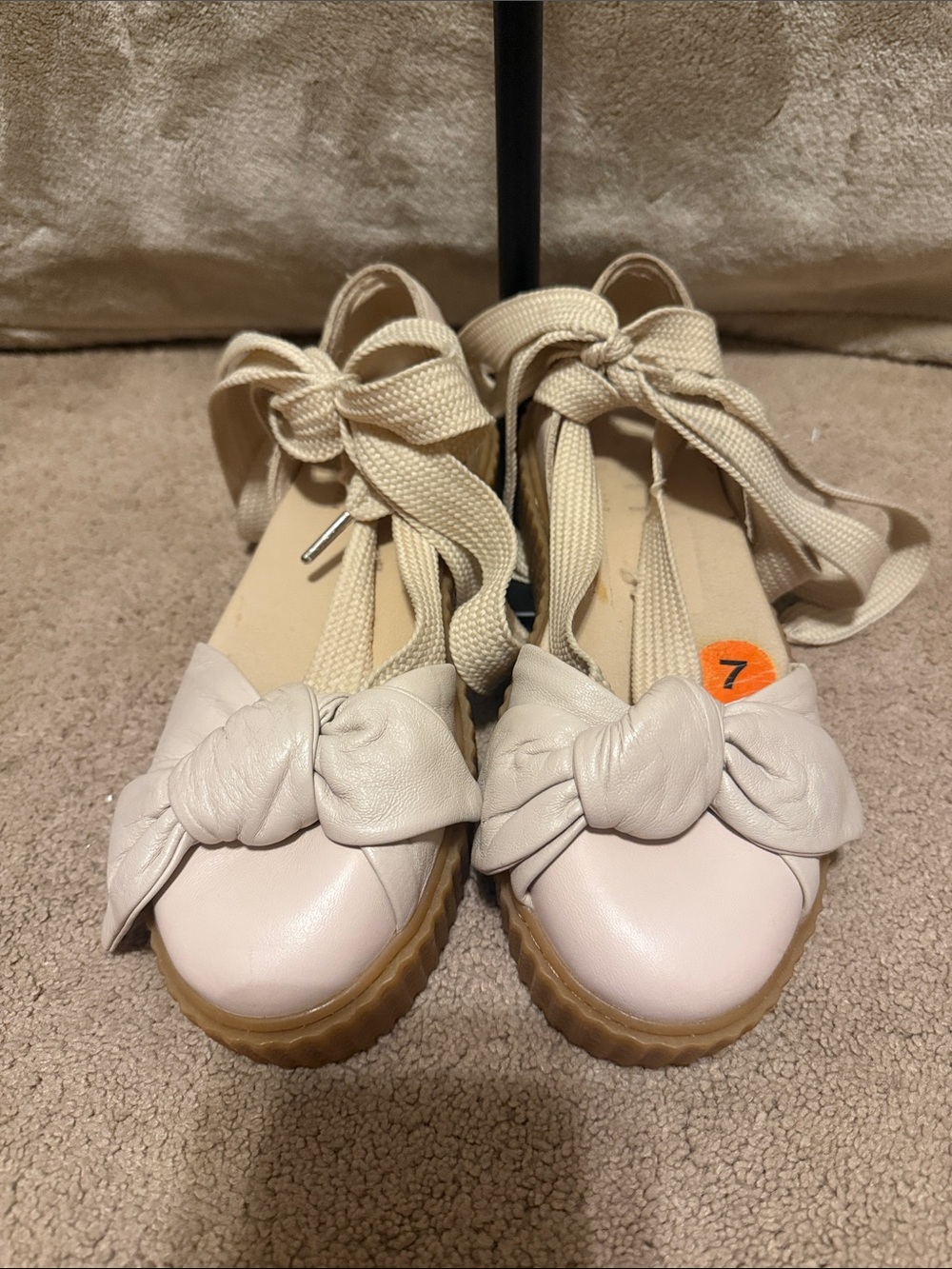 Puma Women's White and Cream Ballet-shoes Size 7